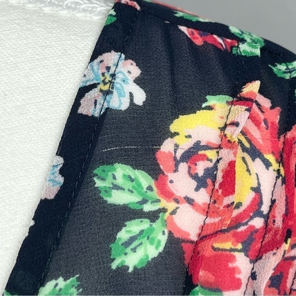 Torrid sheer button front black with floral print blouse, size 3X. - Picture 10 of 11